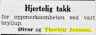 Thorleif Jenssen - Kunngjøring 1957