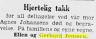 Agnes Johansen dødsnotis 1954