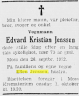 Edvard Kristian Jenssen 1879-1952 - Kunngjøring i Moss Avis 1952-09-20